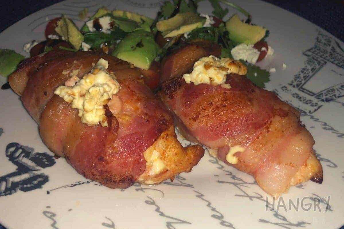 Bacon-wrapped Chicken Breast with Cream Cheese stuffing