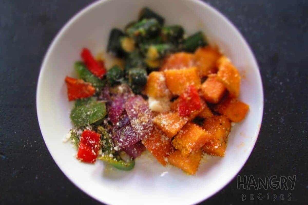 Veggies Sprinkled with Parmesan Cheese