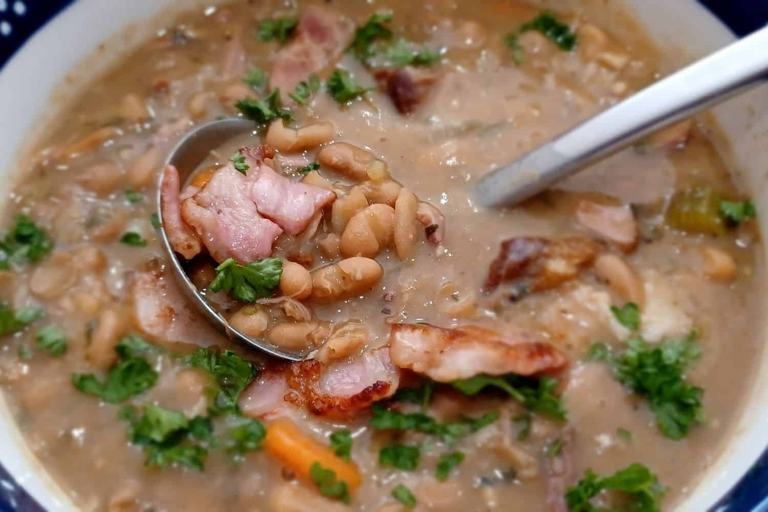 Bean Soup with Pork Shank or Eisbein